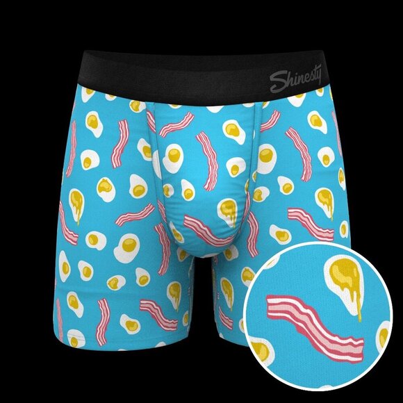 Shinesty Men's SM Wakey Wakey Eggs & Bacon Hammock Pouch Underwear Boxer - Picture 1 of 4